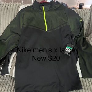 Nike Men's Black and Neon Green Performance Jacket